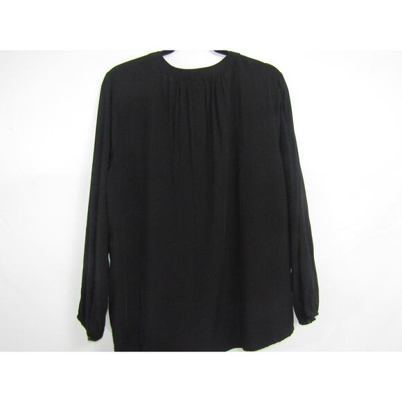 Old‎ Navy Black Silk Top sz XL Minimalist Lagenlook 90s Y2K Goth Staple Novelty - Picture 4 of 8